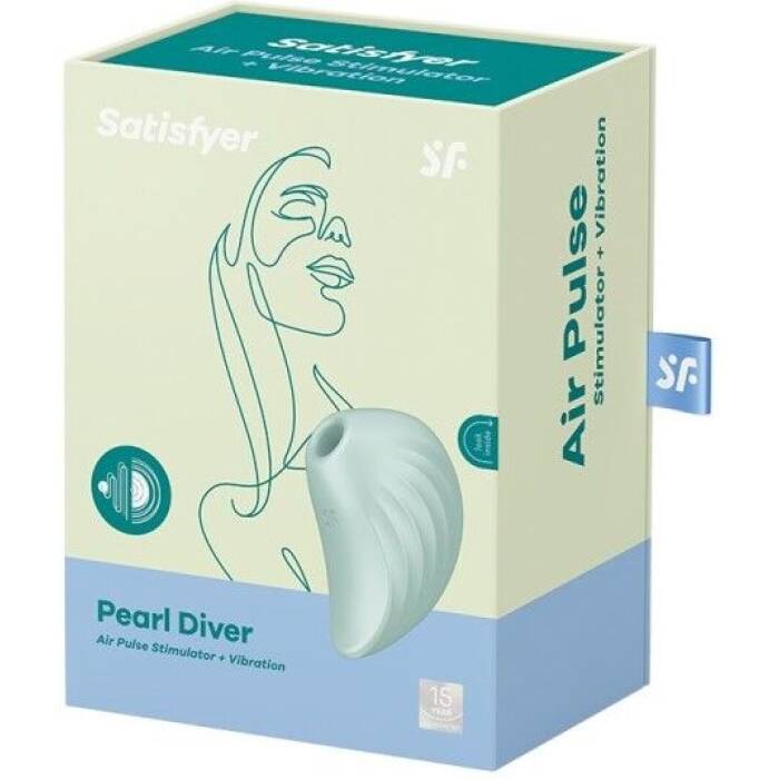 Вакуумний кліторальний стимулятор із вібрацією Satisfyer Pearl Diver Mint