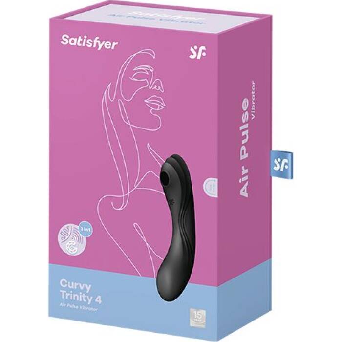 Вакуумний стимулятор з вібрацією Satisfyer Curvy Trinity 4 Black