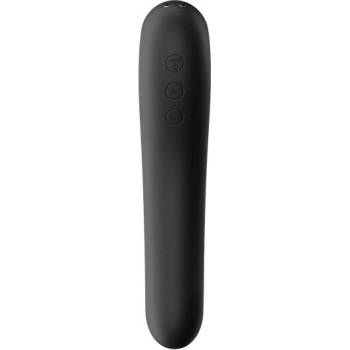 Вакуумний стимулятор з вібрацією Satisfyer Dual Kiss Black