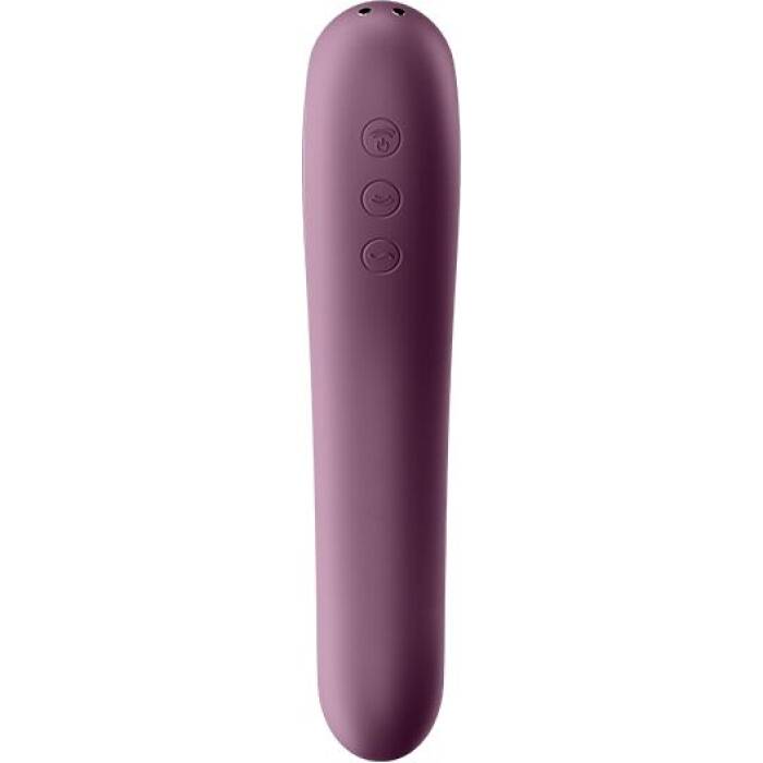 Вакуумний стимулятор з вібрацією Satisfyer Dual Kiss Wine Red