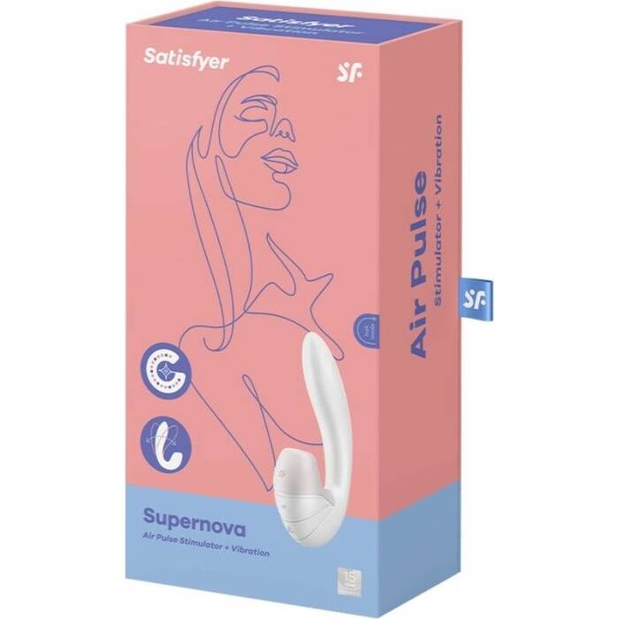 Вакуумний вібратор Satisfyer Supernova White, 2 положення ствола