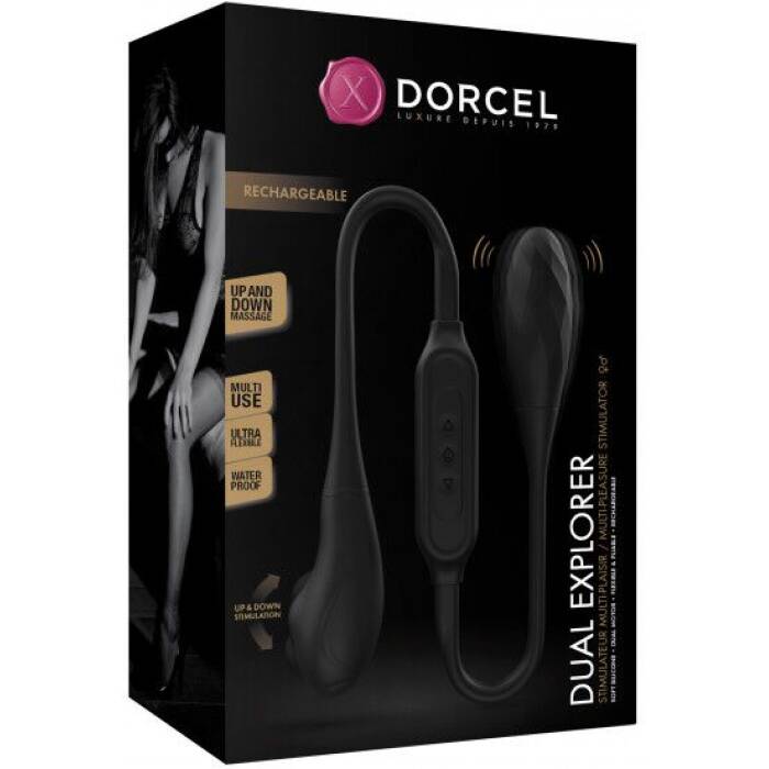 Вібратор на гнучкому зчепленні зі стимуляцією пальчиком Dorcel DUAL EXPLORER