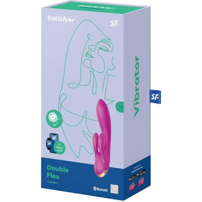 Смарт вібратор кролик із подвійним відростком Satisfyer Double Flex Violet