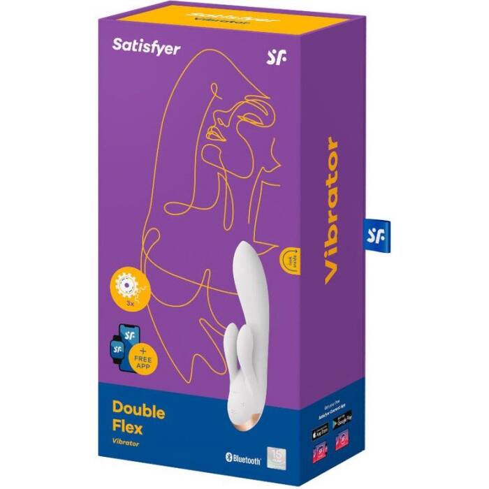 Смарт вібратор-кролик із подвійним відростком Satisfyer Double Flex White