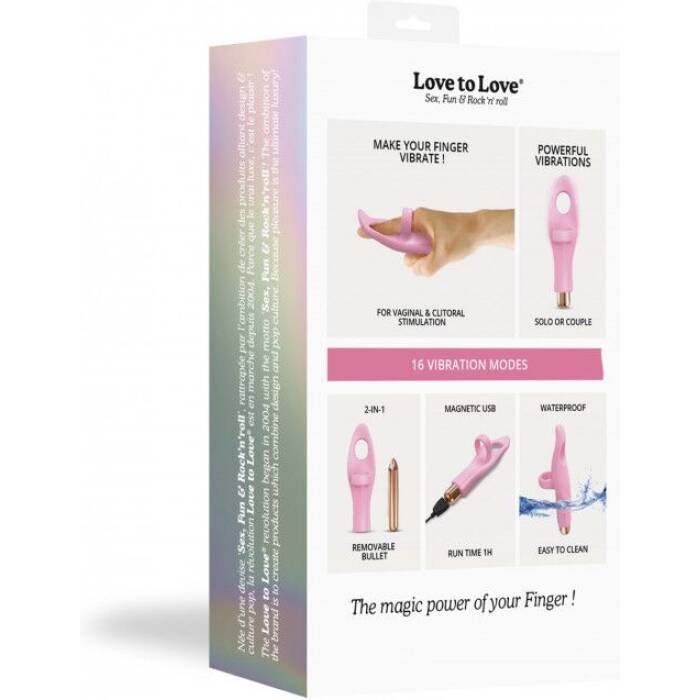 Вібратор на палець Love To Love Tickle me - BABY PINK перезаряджається, 3 варіанти використання