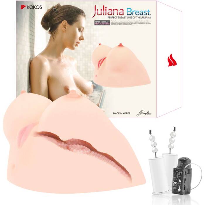 Мастурбатор Kokos Juilana Breast 2WayPlus з функцією масажу та вібрацією