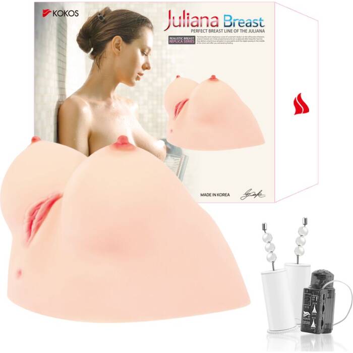 Мастурбатор Kokos Juilana Breast 2WayPlus з функцією масажу та вібрацією