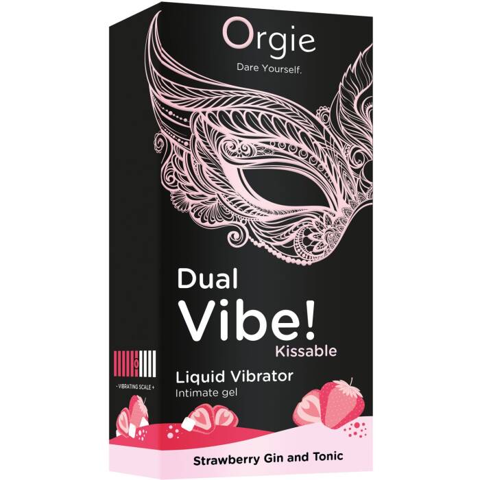 Рідкий вібратор Orgie Dual Vibe! Strawberry Gin & Tonic Kissable Liquid Vibrator, 15 мл