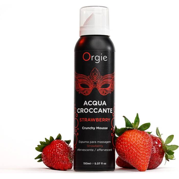 Масажна пінка Orgie – Acqua Croccante Strawberry (150 мл), ефект бульбашок, що лопаються