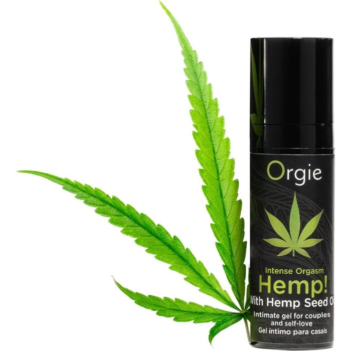 Збуджувальний гель для пар Orgie Hemp! Intense Orgasm, 15 мл, тепло-холод, ефект сильної вібрації