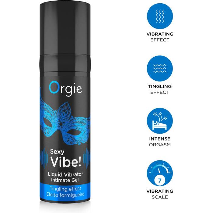 Рідкий вібратор Orgie Sexy Vibe! Liquid Vibrator, 15 мл, з ефектом мурашок