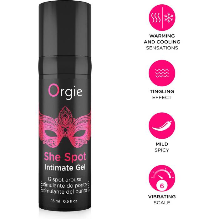 Гель для стимуляції точки G Orgie She Spot Intimate Gel, 15 мл, тепло-холод, ефект вібрації