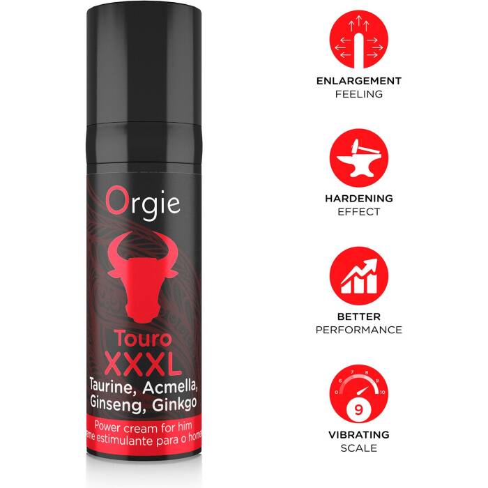 Крем для посилення ерекції Orgie Touro XXXL Power Cream, 15 мл, з ефектом вібрації