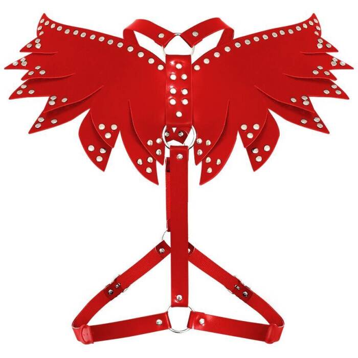 Жіноча портупея Art of Sex - Wings червона L-2XL, екошкіра