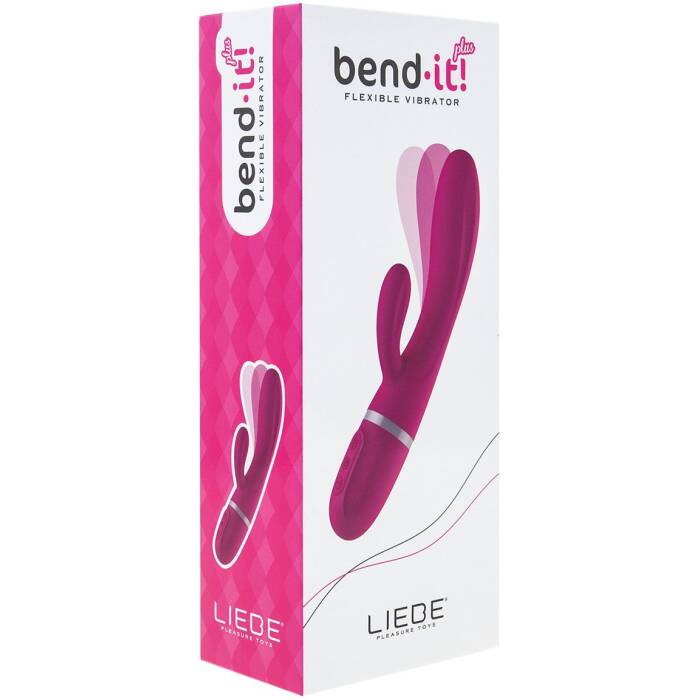Вібратор-кролик Liebe Bend It Plus Cerise, гнучкий, 2 мотори, 10 режимів