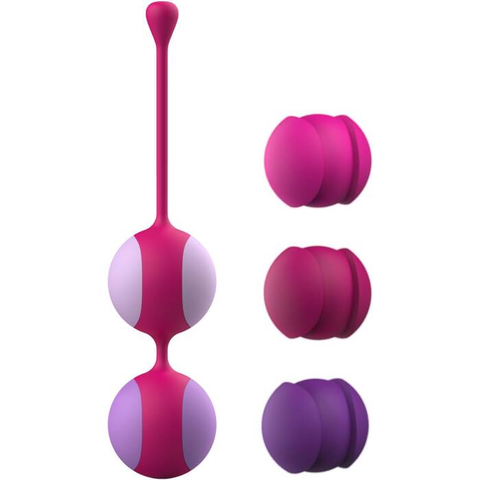 Вагінальні кульки Liebe Kewos — Cerise/Candy Violet, 5 кульок у комплекті, 15, 25, 35, 45 та 55 г