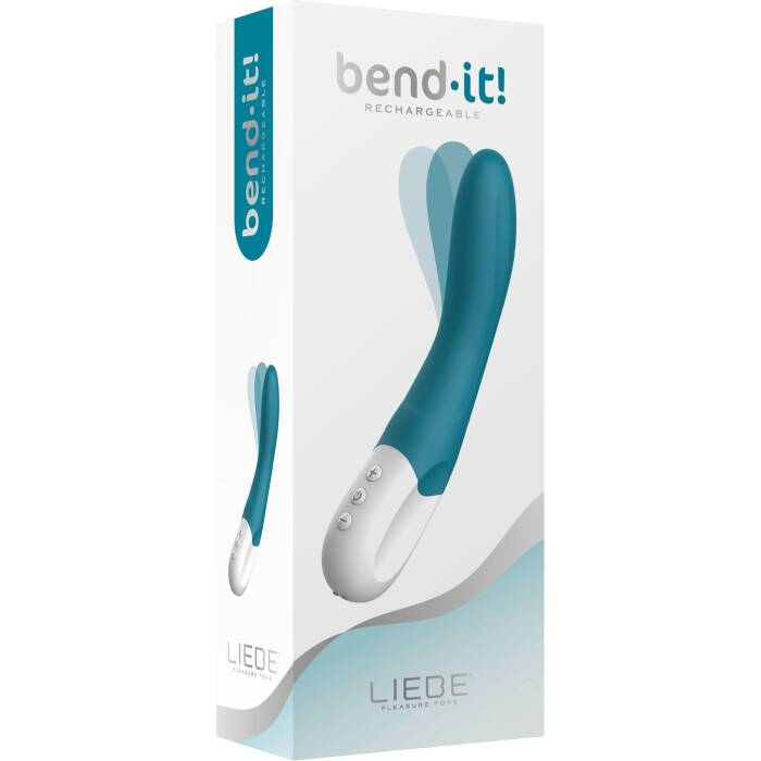 Вібратор точки G Liebe Bend It Rechargeable Ocean Blue, 10 режимів, дуже потужний, гнучкий стовбур