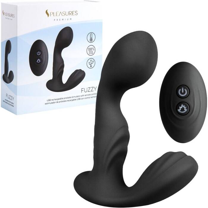 Вібромасажер простати S Pleasures Premium FUZZY, чорний, з рельєфом, 10 режимів вібрації, нагрів