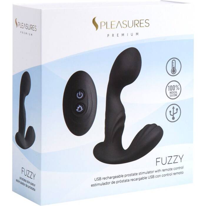 Вібромасажер простати S Pleasures Premium FUZZY, чорний, з рельєфом, 10 режимів вібрації, нагрів