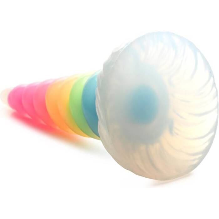 Фентезійний фалоімітатор Creature Cocks Luminescent Rainbow Silicone Dildo