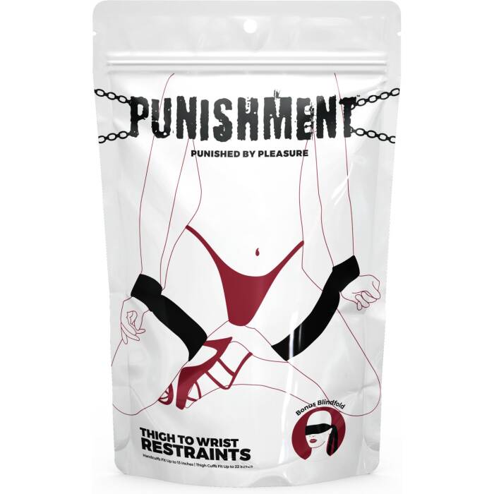 Фіксатори для руки і стегна Punishment - Thigh to Wrist Restraints - Black