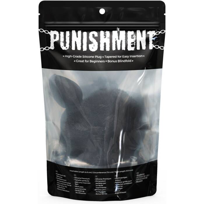 Анальна пробка з хвостом Punishment - Bunny Tail Silicone Anal Plug - Black