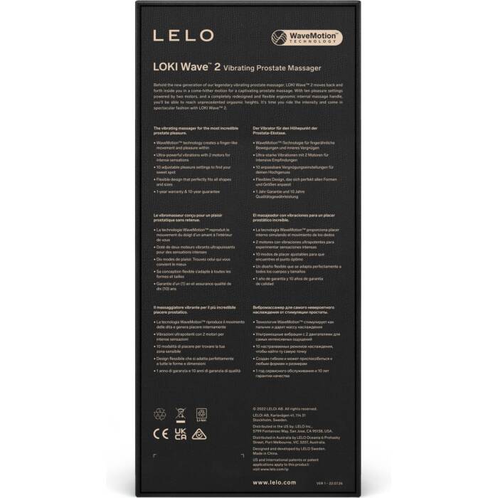 Масажер простати LELO Loki Wave 2 Base Blue, 2 мотори, манливий рух + вібрація