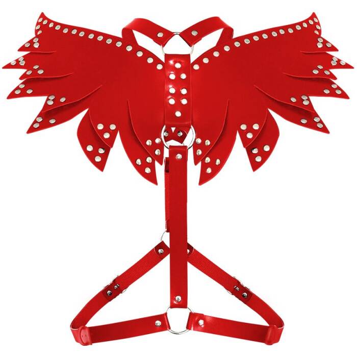 Жіноча портупея Art of Sex - Wings червона XS-M, екошкіра